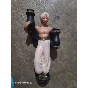 RARE Alexander Backer ABCO Chalkware Arabian Man Candleholder Sconce